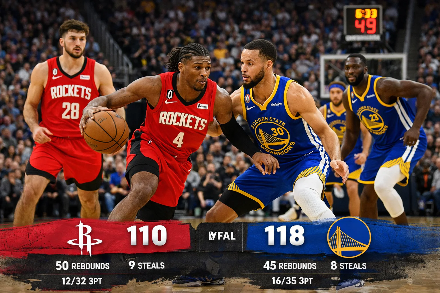 Houston Rockets vs Golden State Warriors Match Player Stats