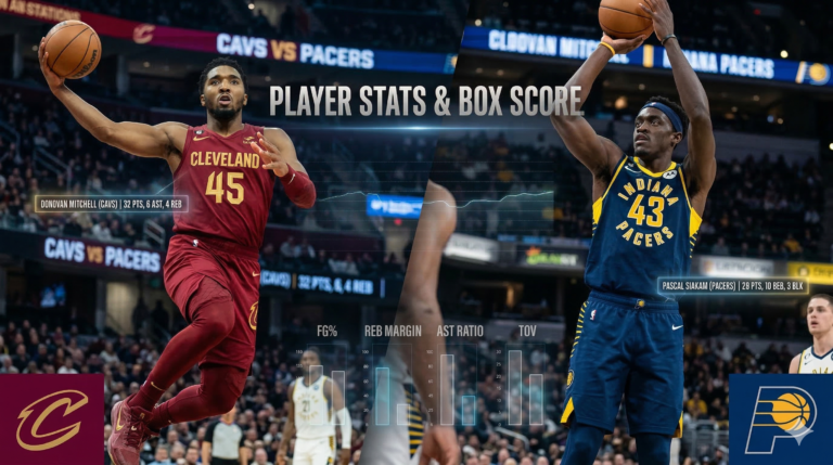 Cleveland Cavaliers vs Pacers Match Player Stats