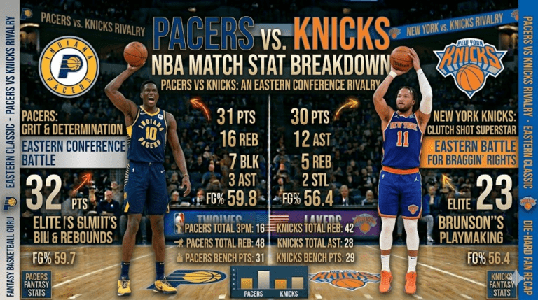 Pacers vs Knicks Match Player Stats