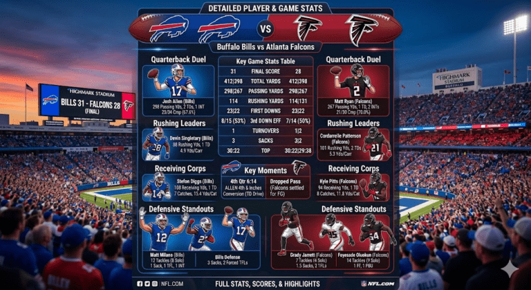 Buffalo Bills vs Atlanta Falcons Match Player Stats