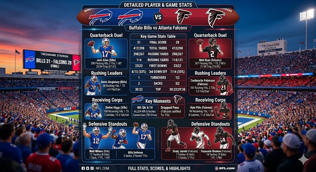 Buffalo Bills vs Atlanta Falcons Match Player Stats: Full Game Breakdown