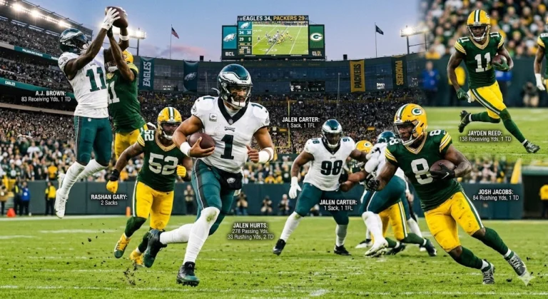 Philadelphia Eagles vs Green Bay Packers Match Player Stats
