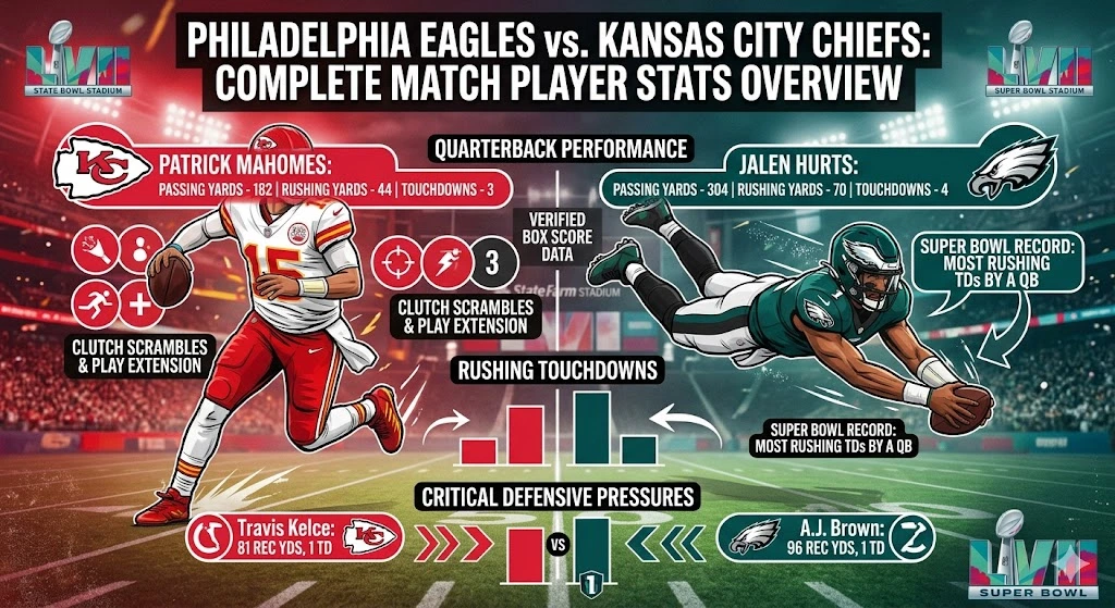 Philadelphia Eagles vs Kansas City Chiefs Match Player Stats