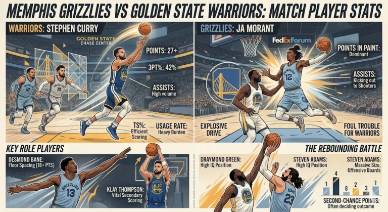 Memphis Grizzlies vs Golden State Warriors Match Player Stats