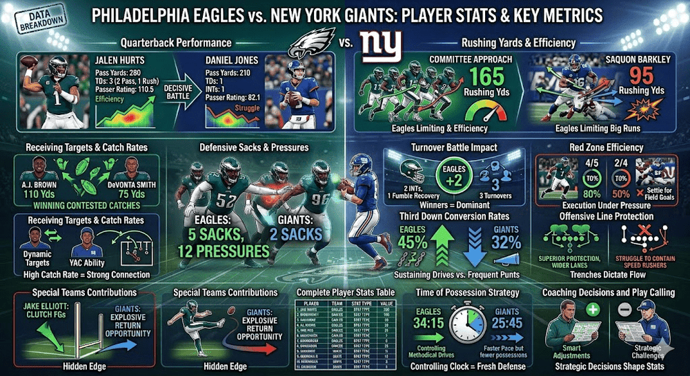 Eagles vs Giants: Top Player Stats & Game Analysis