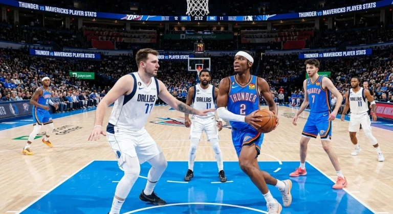 Oklahoma City Thunder vs Dallas Mavericks Match Player Stats