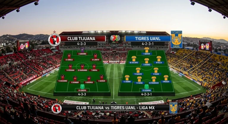 Club Tijuana vs Tigres UANL Lineups