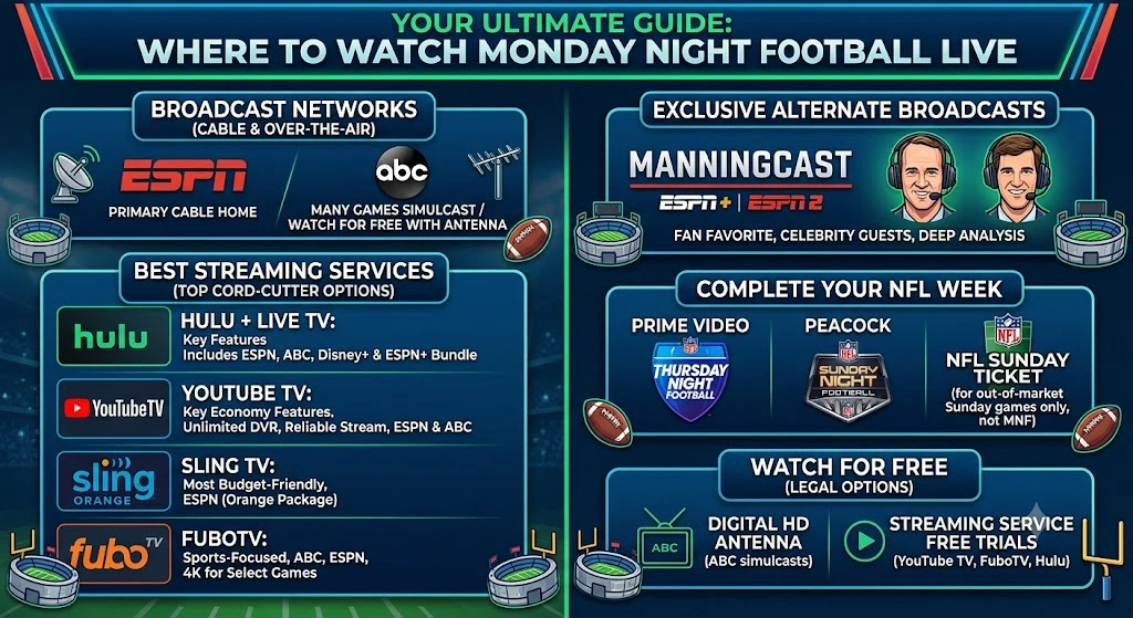 Where to Watch Monday Night Football