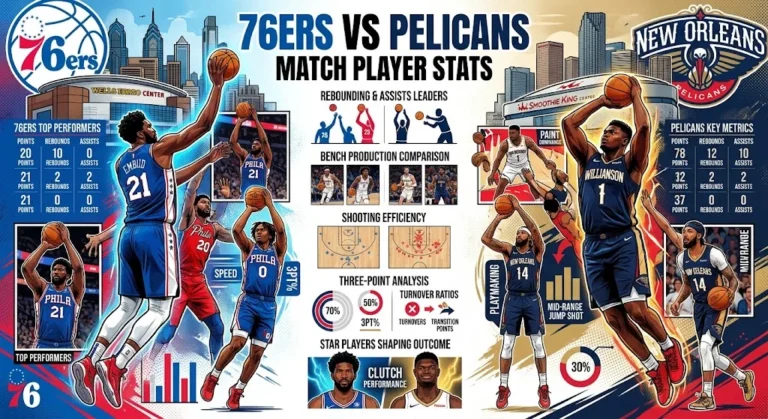 76ers vs New Orleans Pelicans Match Player Stats