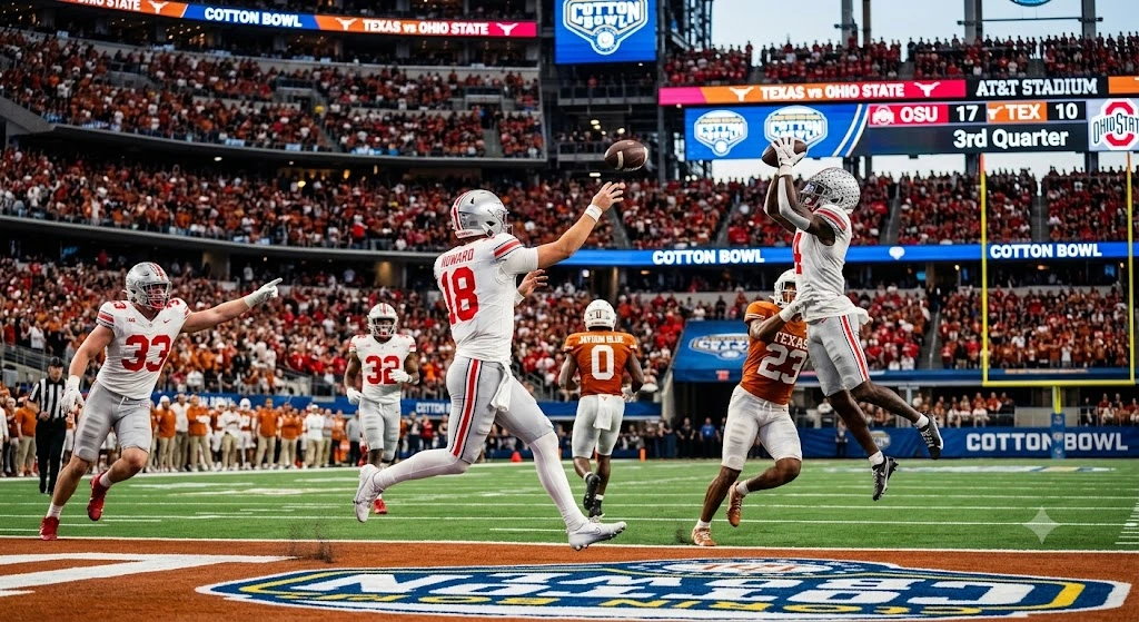 Texas Longhorns football vs Ohio State Buckeyes football match player stats