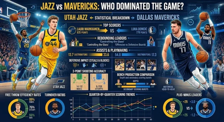 Utah Jazz vs Dallas Mavericks Match Player Stats
