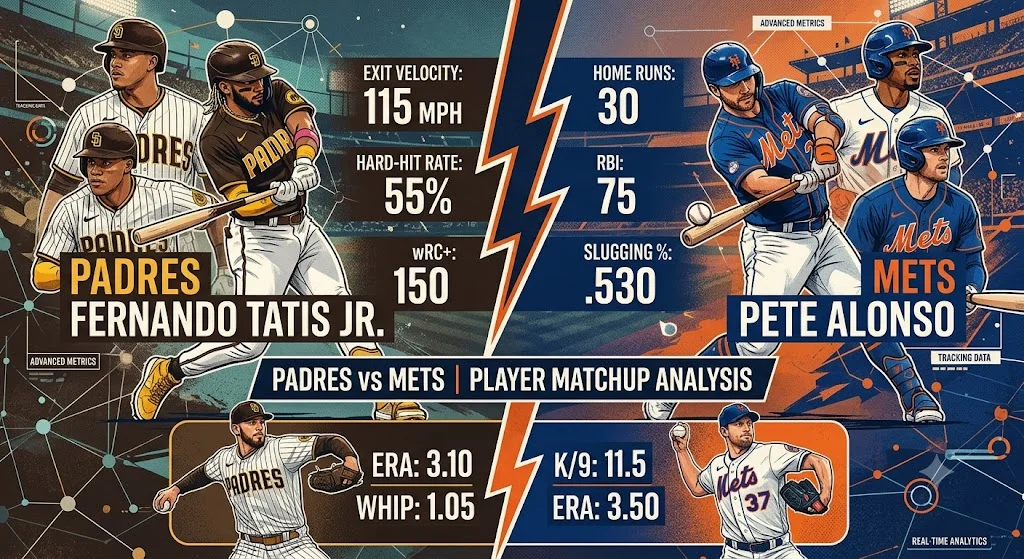 Padres vs Mets Match Player Stats