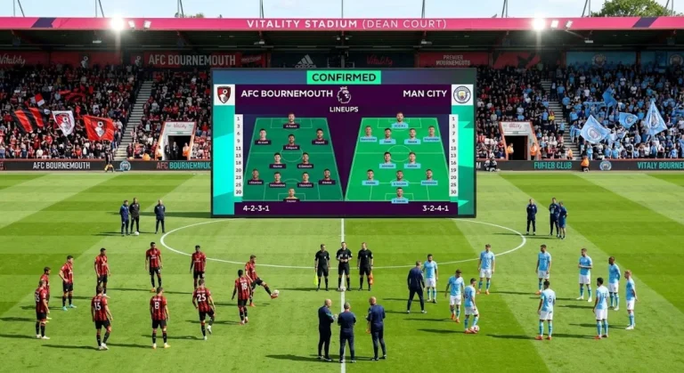 AFC Bournemouth vs Man City Lineups