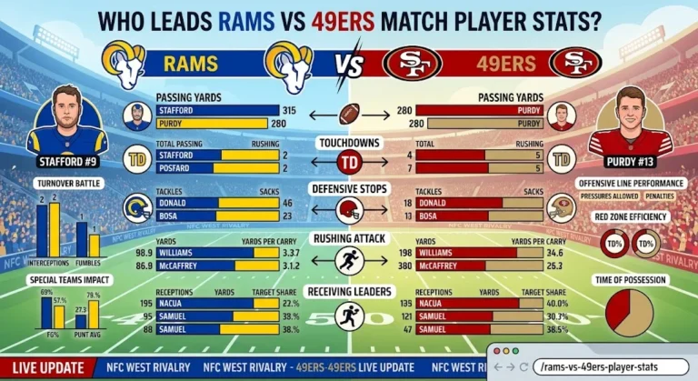 Los Angeles Rams vs 49ers Match Player Stats